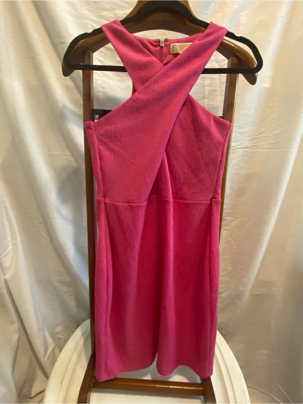 MICHAEL Michael Kors One-Shoulder Fuchsia Cross-Front Dress